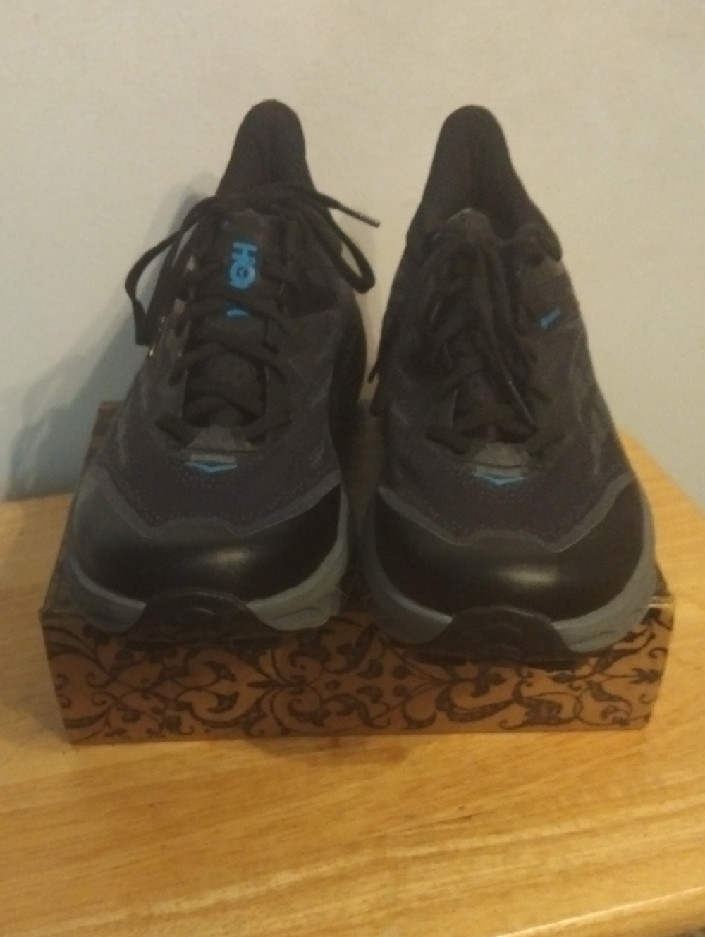 New Hoka Men's Dark Gray and Blue Sneakers Size 11D